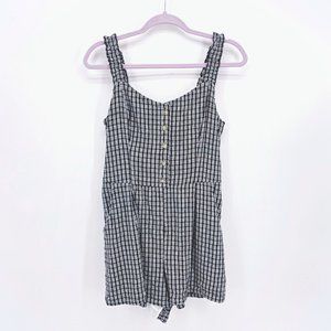 Hollister Plaid Half Button Romper